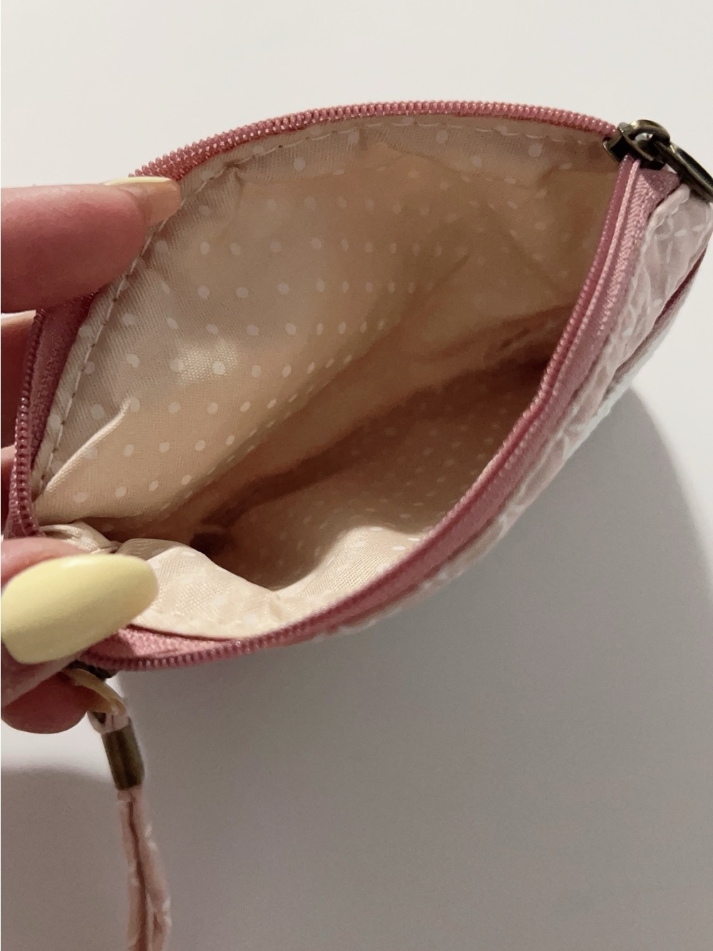 NEW Pink Floral Coin Purse Small Wallet with Zipper & Wrist Strap - Picture 4 of 4